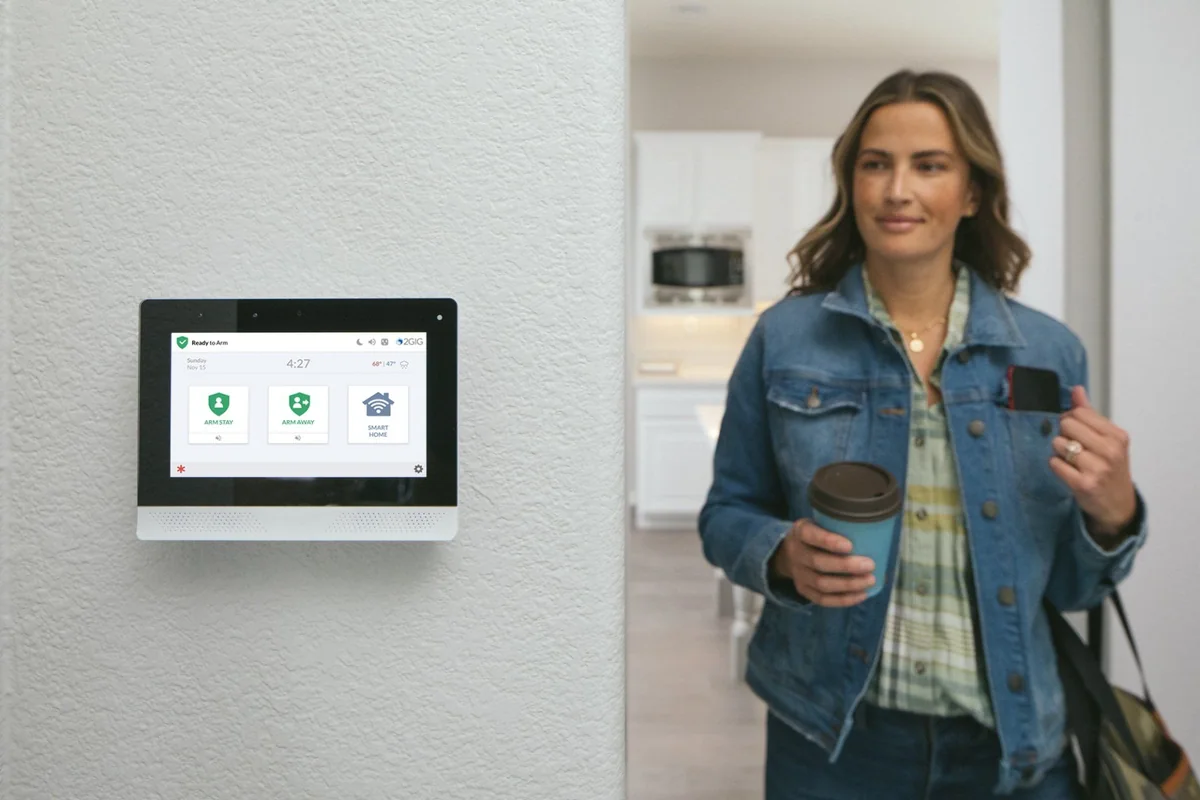 2GIG Edge security panel in use